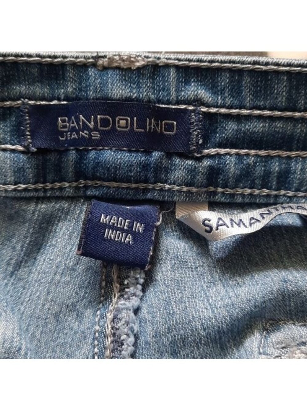 Bandolino Samantha Cuffed Cargo Jean Shorts Size 14 - Picture 3 of 5